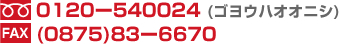 �t���[�_�C����0120�[540024(�S���E�n�I�I�j�V)�AFAX(0875)83�[6670